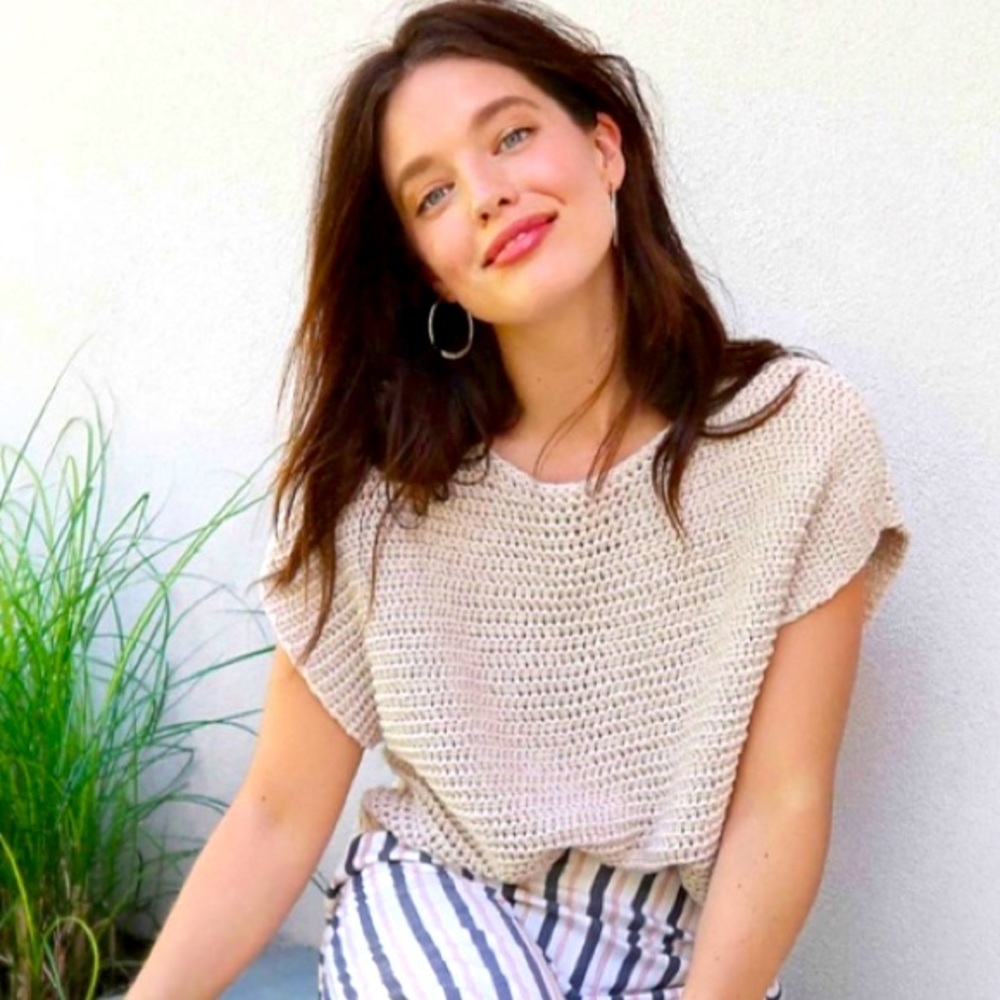 Loft Open Stitch Sweater Tee